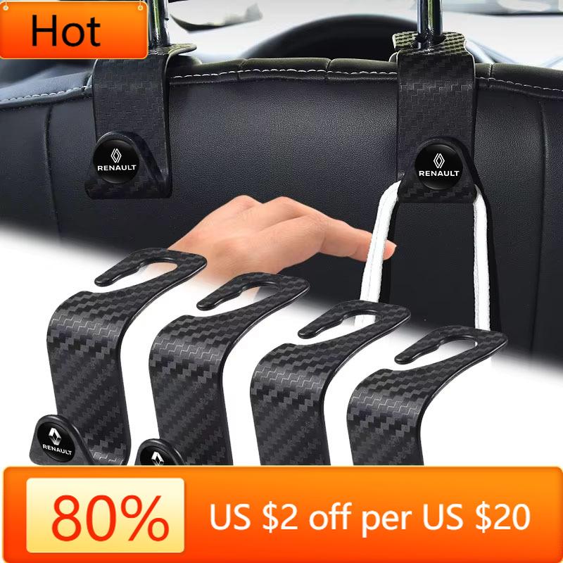 Interior Stickers Car Back Seat Hook Hanging Storage Mobile Phone Holder For Renault Clio Koleos QM6 Kadjar Captur Scenic Duster JJ8