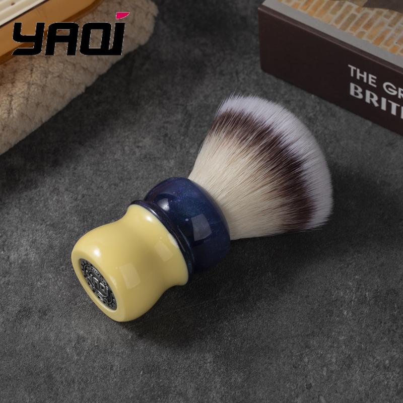 

YAQI Bingcha ( Iced tea) Hi-Res Knot Synthetic Hair Mens Wet Shaving Brush
