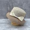 French style retro Hepburn style net yarn silk hemp bow top hat women large edge hemp yarn patchstraw lamp shade fisherman's hat