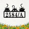 Vintage Metal Cat Wall Art Customizable Address Sign Home Decor Hot Sale
