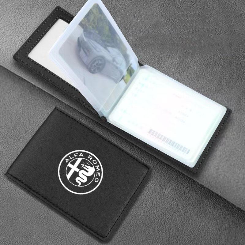 For Alfa Romeo Car Driver License Leather Bag Auto Driving Documents Wallet For Alfa Romeo 4C 159 166 Spider Giulia Giulietta 15CC5 