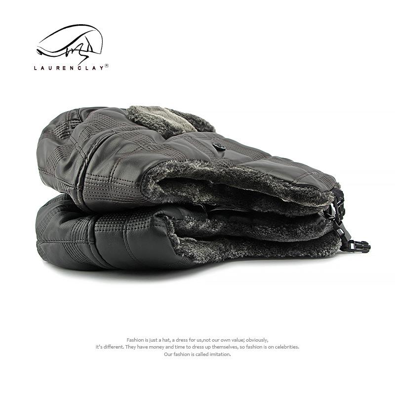 Cappello da uomo autunno e inverno in pile con protezione per le orecchie, caldo, da donna in pelle PU, antivento e antineve, per ciclismo