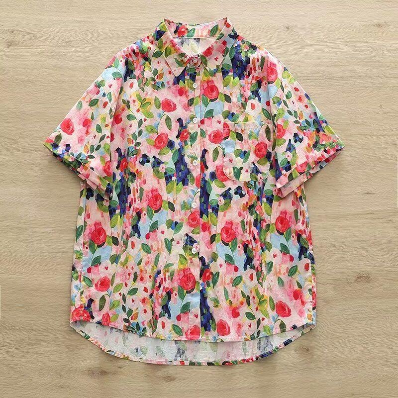 

Лето Новые Топы в Стиле Преппи со Сладким Принтом Вишни Свободная Простая Футболка с Короткими Рукавами Девичья Рубашка Верхняя Одежда Red Rose short sleeve Free size 40.00 kg-67.50 kg