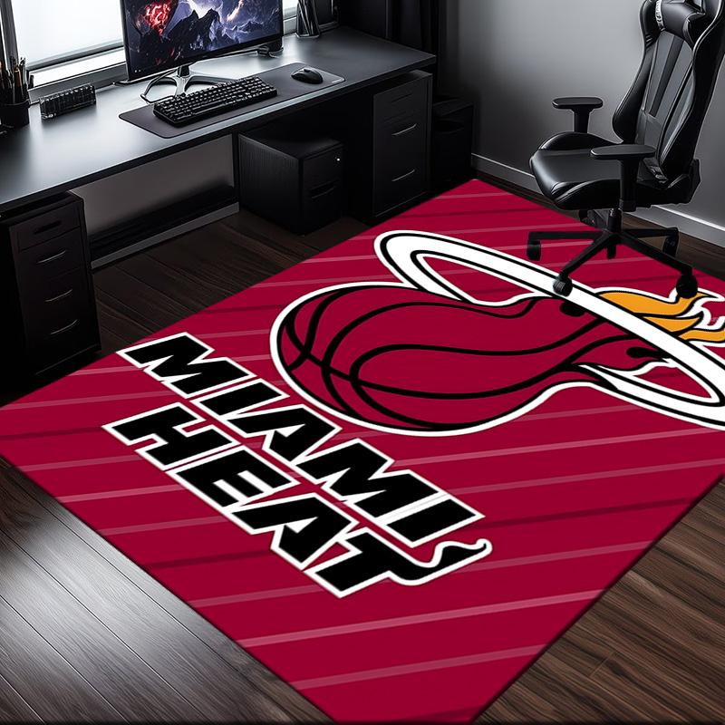 Heat Miami Team Spirit Rug Office Carpet Non-Slip Mat, Chair Rug Floor Covering for Gaming, Bedroom, Living Room , Home Decor Christmas Gift