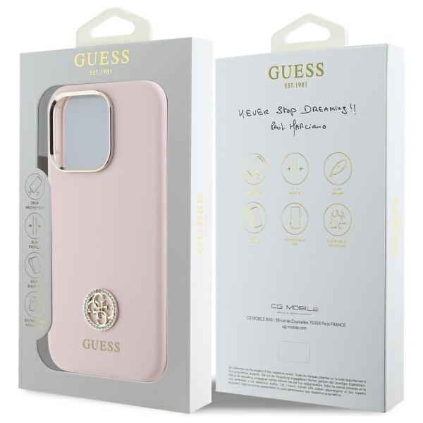 Guess Guhcp16Lm4Dgpp Iphone 16 Pro 6.3 Lysrosa/Pink Hardcase Silikon Logo Strass 4G