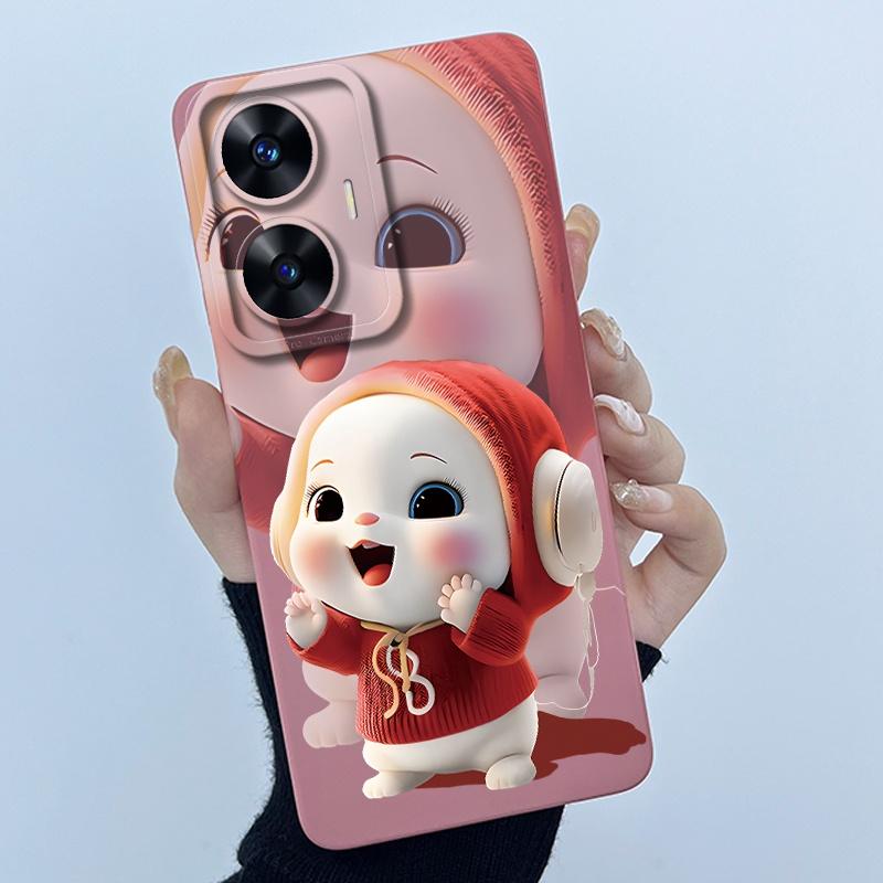 Hülle für Realme C55 NFC Realme C55 4G Narzo N55 2023 Handyhülle Süßer Panda Süße Mädchen Katzen Weiches Silikon Stoßfeste Abdeckung