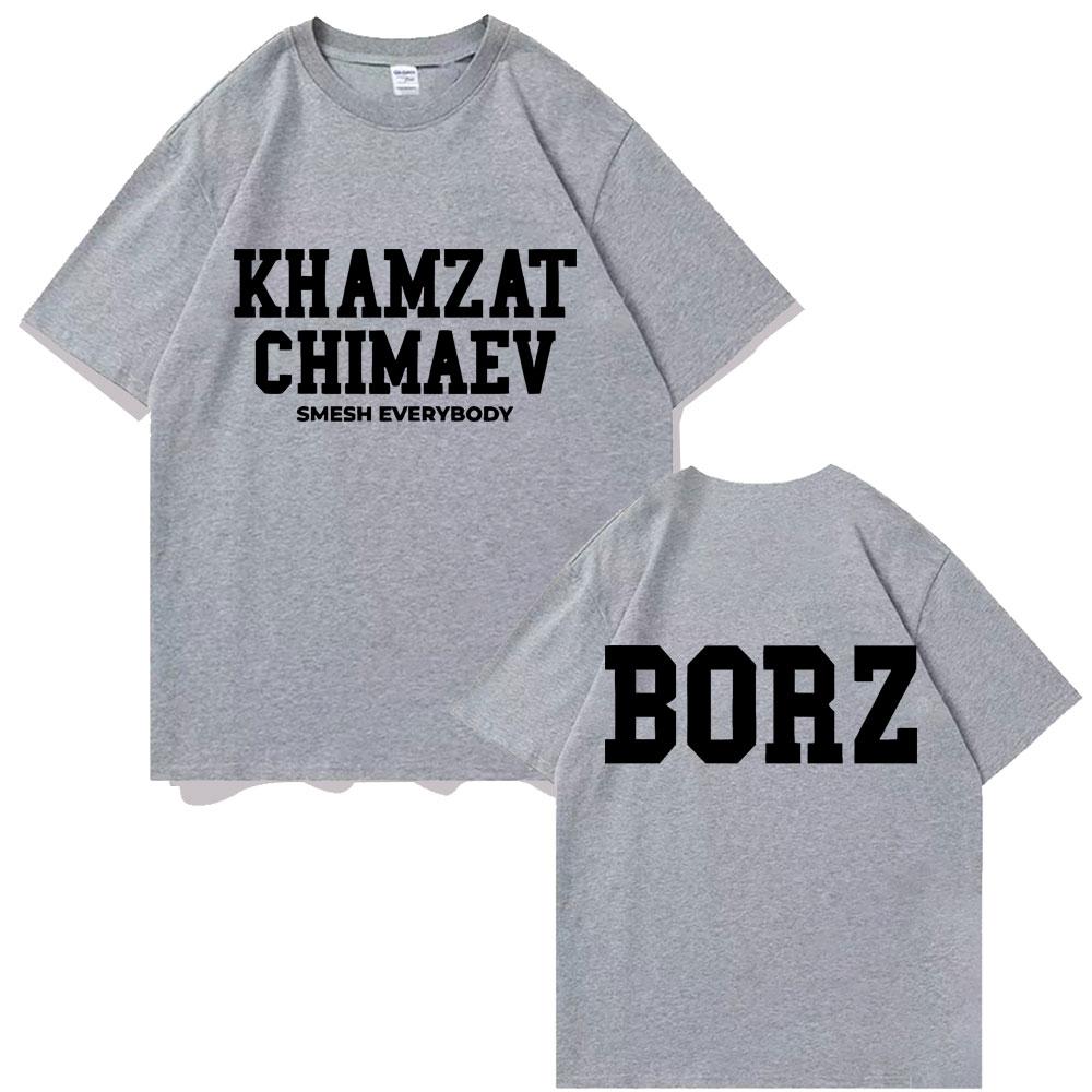 Khamzat Chimaev Logo Double Sided Print T-shirts Men Women Fashion Casual Oversized T Shirts Men's Hip Hop Vintage Streetwear