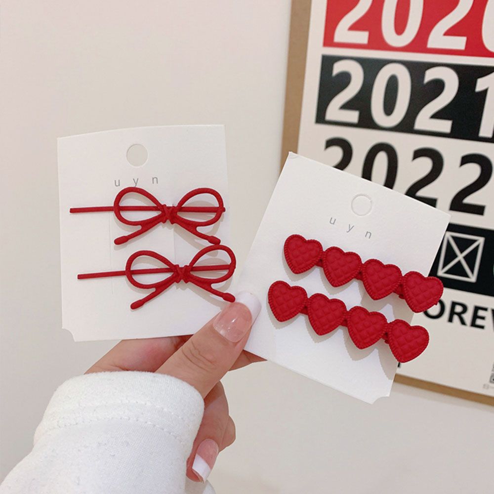 

Broken hair Headdress Hair accessory Bangs Clip Bow Hairpin Korean Style Hair Clip Women Barrette Heart Shape