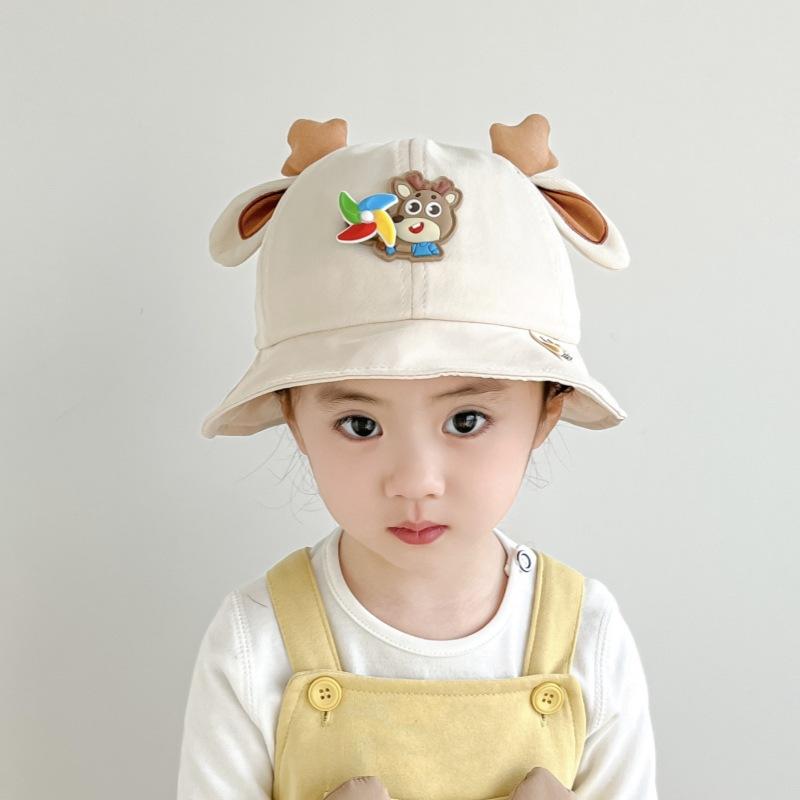 New Baby Fisherman Hat Cute Cartoon Lamb Windmill Sun Hat Spring and Summer Children's Pot Hat