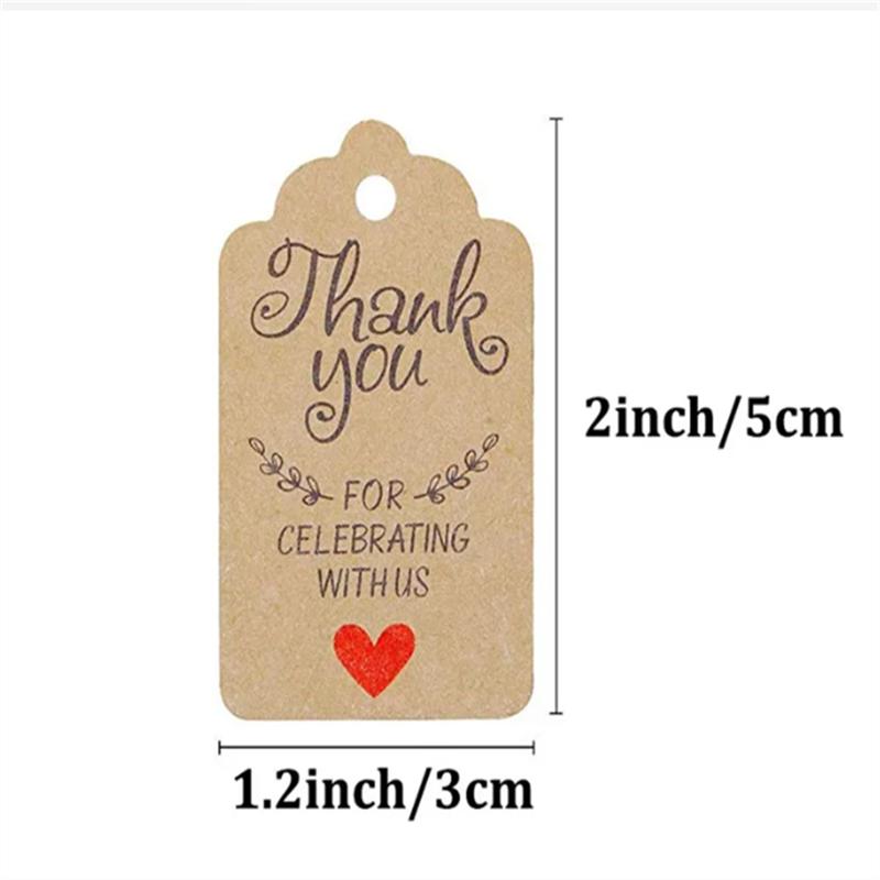 100 szt. etykietka + 20 metrów sznurka ręcznie robiona etykietka do samodzielnego zawieszania. Dziękujemy za świętowanie z nami. Tagi Prezent Pieczenie, Dekoracja Opakowania