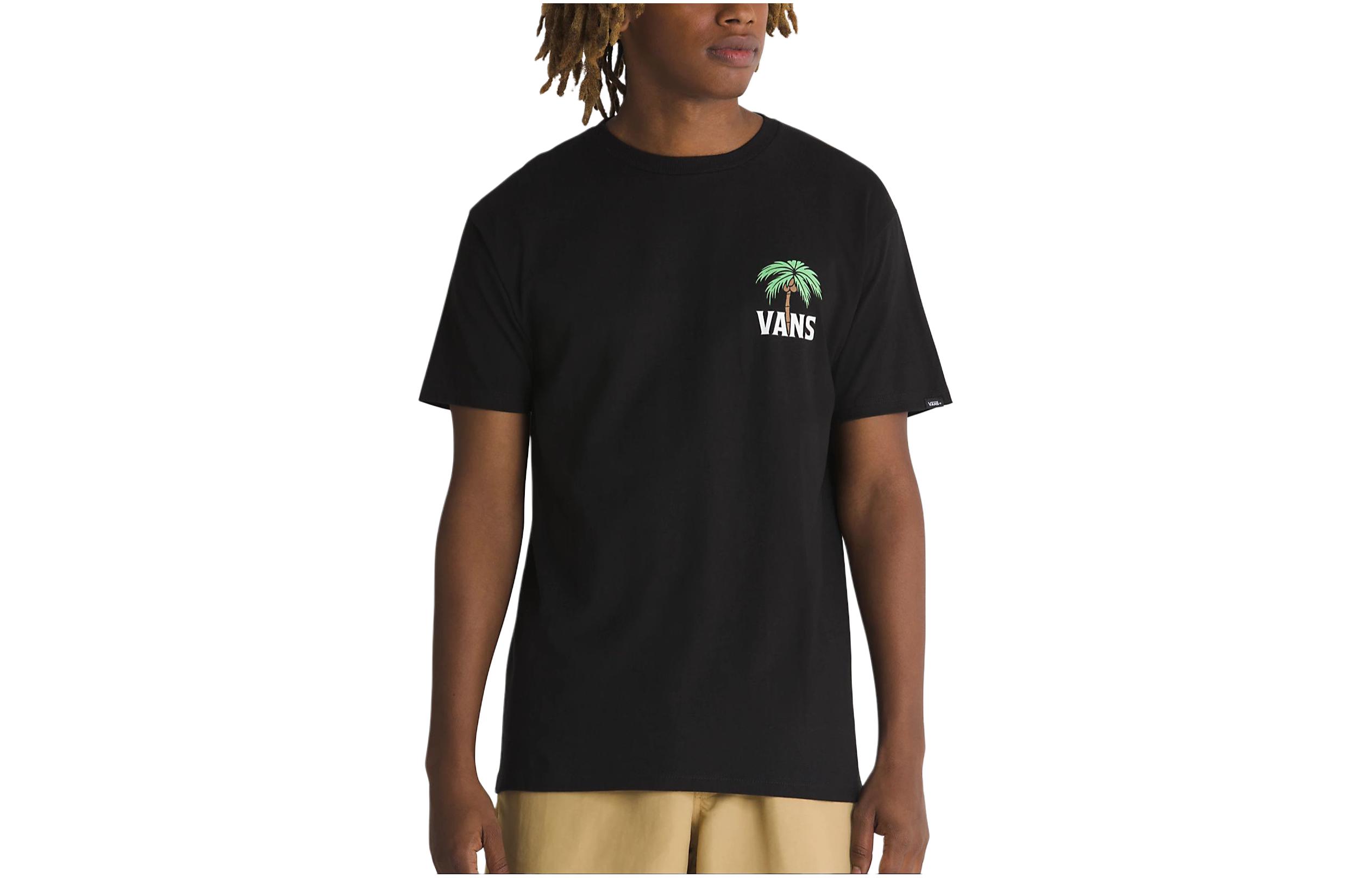 Vans Down Time T Shirts Men s Black Crew Neck Moderate VN000G64BLK S