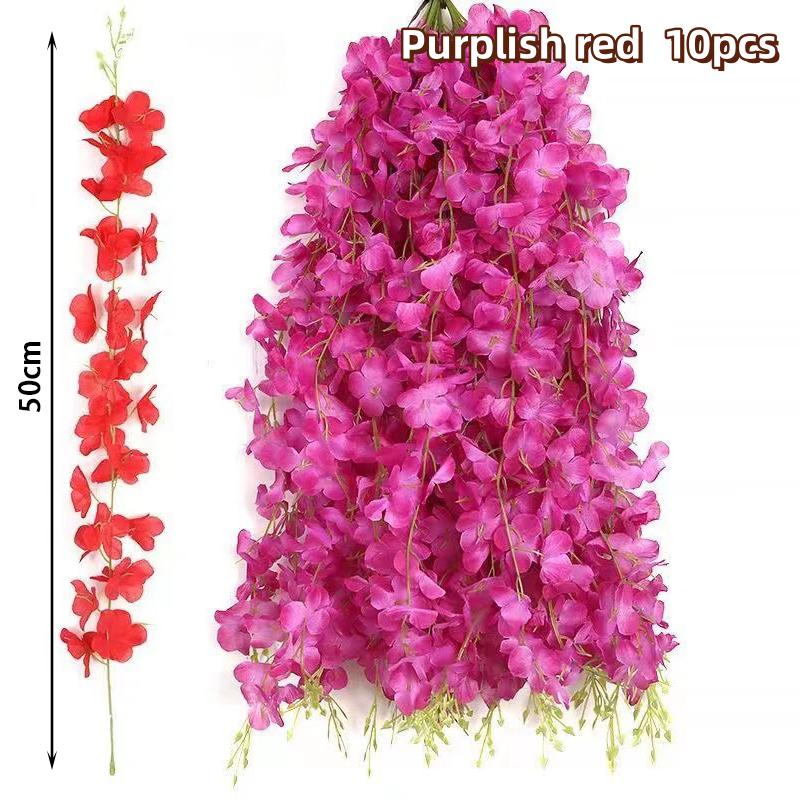 12pcs Thick Wisteria Flowers Fake Wisteria Hanging Flowers Artificial Wisteria Flowers Ceiling Flower Plants Exterior Decoration