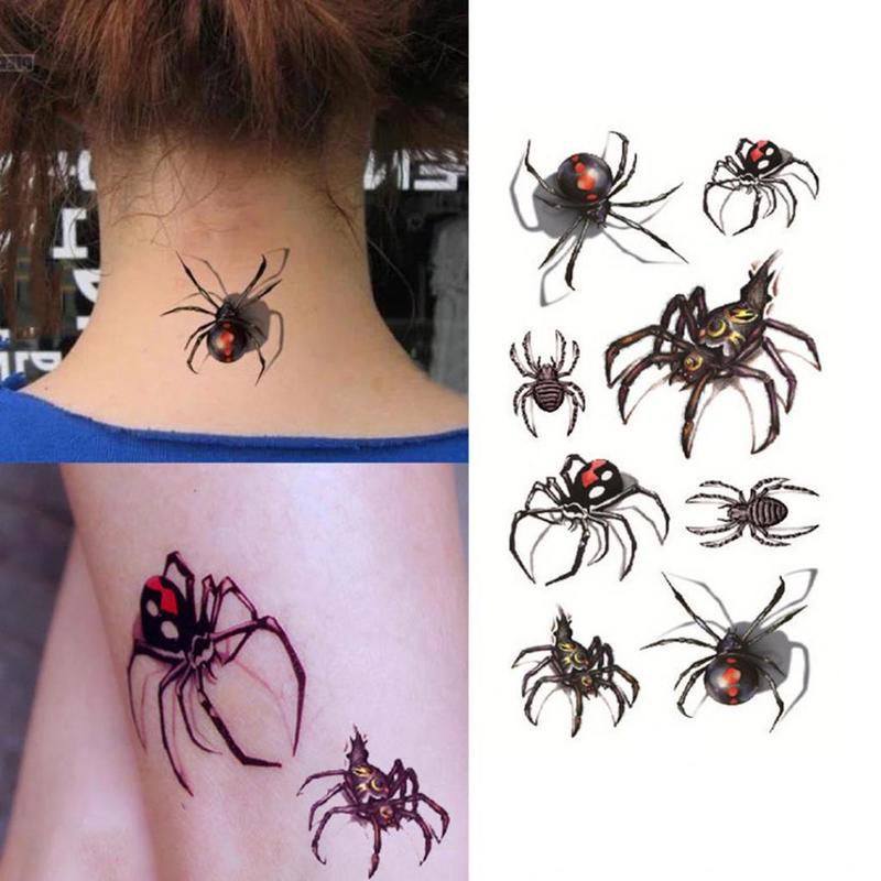 10 Sheet of Tattoo Sticker Spider Removable Waterproof Body Art Temporary Tattoo Sticker Decal