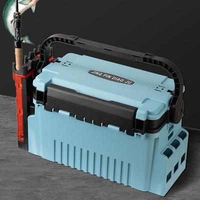 44*28*23cm1pc Double Layer Multi-functional Ultra-light Fishing Tools Storage box,Outdoor Portable Fishing Tools Seated Storage Box.