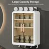 Bathroom Cabinet Wall Mounted Multifunctional Makeup Perfume Cosmetic Organizer Display Cabinet Skincare Storage Rack with Hooks