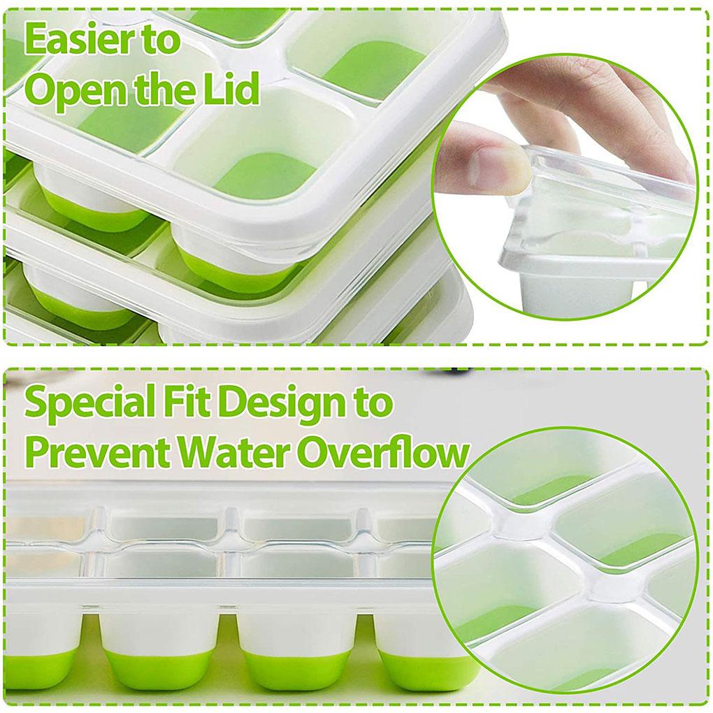 Ice Mold Cube Maker DIY Tray Kitchen Gadget Silicone Smooth Surface Household Accessories Washable Cream Makers