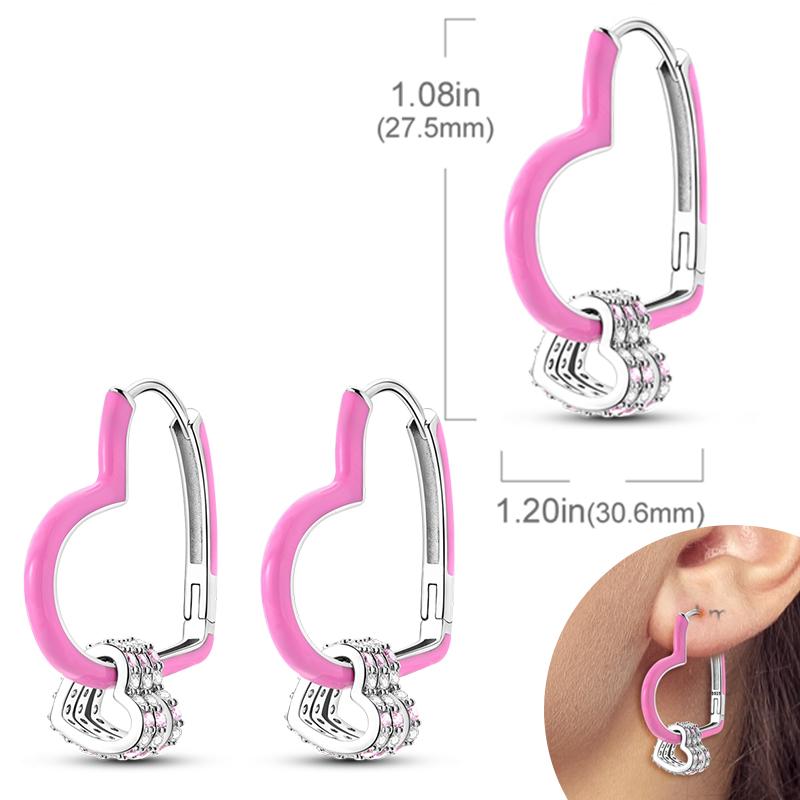 New Women Earrings Original 925 Silver Hoop Earrings Engagement Wedding Birthday Drop Earring Women Jewelry Gifts