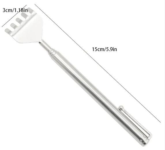Practical Telescopic Pocket Scratching Massage Kit Stainless Steel Scratcher Handy Pen Clip Back Scratcher Relax Back Massager
