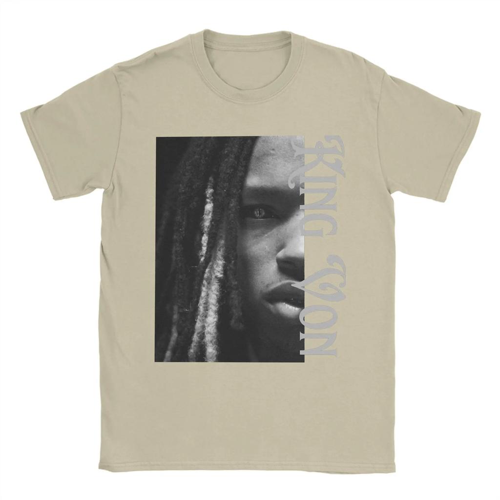 Rapper KKing Von Halbgesicht T-Shirt Unisex Damen 100% Baumwolle Lustiges T-Shirt Rundhals T-Shirt Kurzarm Kleidung Party