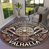 1Pc Viking theme Printed circular carpet, home door mat, outdoor travel protection carpet A1