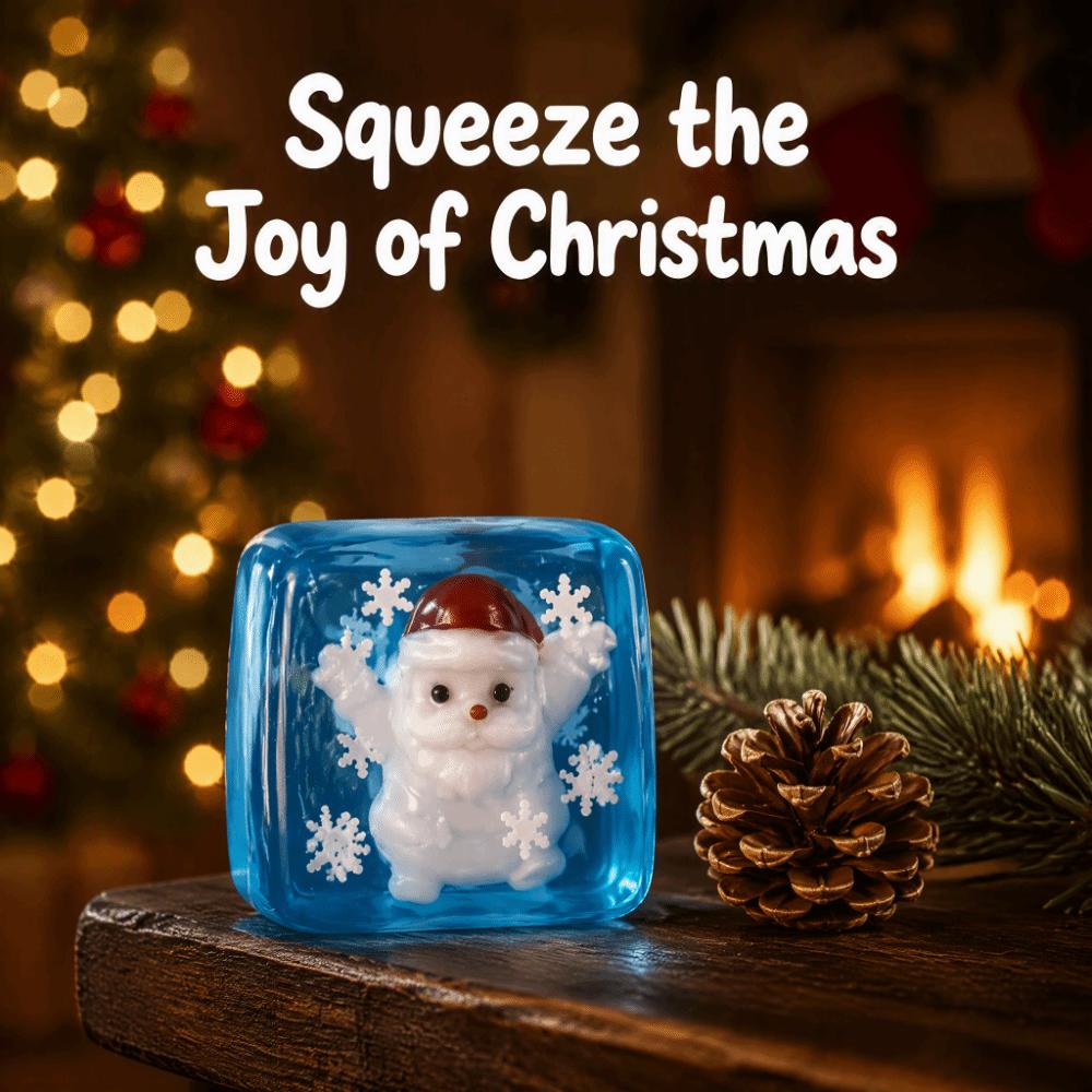 Glow In The Dark Ice Cube Squishy TPR Squishy Fidget Toy Christmas Squeezed Cube Christmas Gift