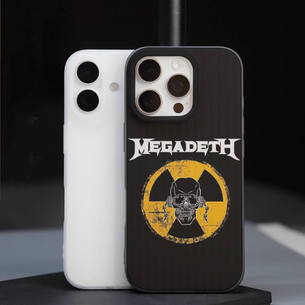 Music Band M-Megadeth For IPhone 16 15 11 12 13 14 17 Pro Max PLUS Pro Soft Corrugated Silicone Back Phone Case