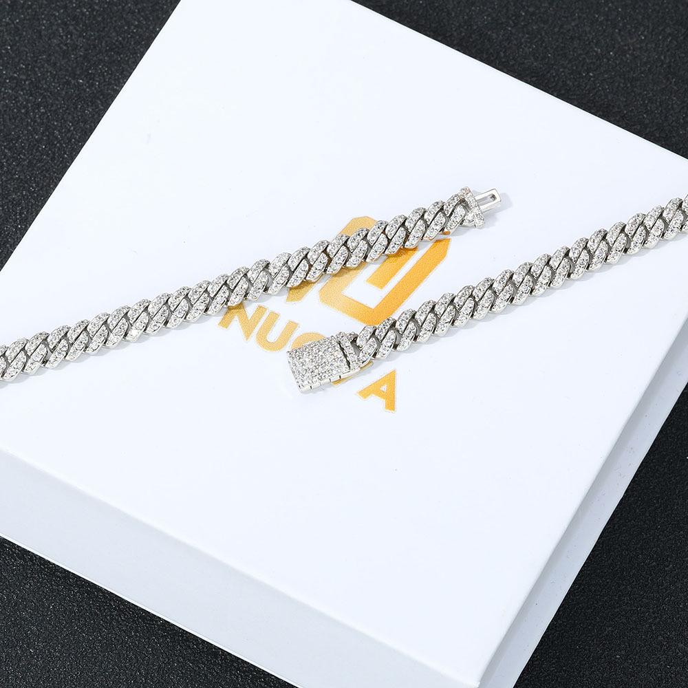 6mm Zircon Cuban Link Necklace & Bracelet: European/American Hip Hop Jewelry