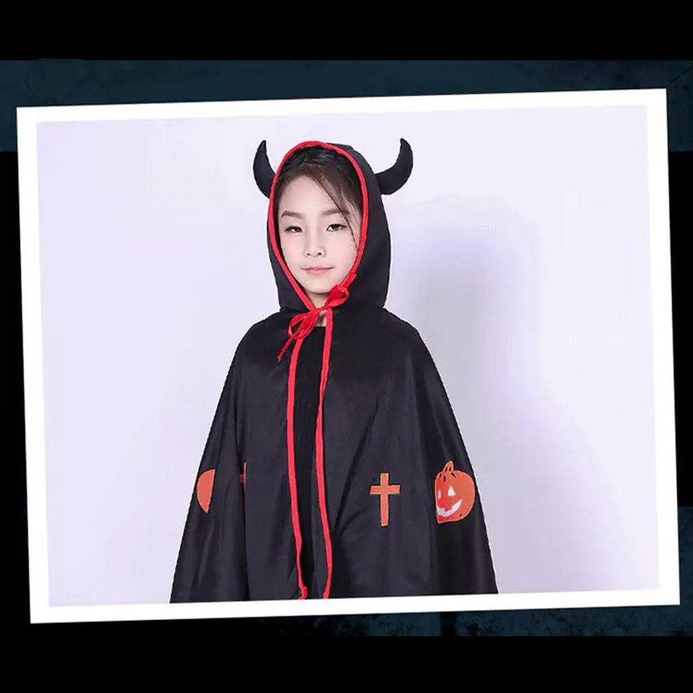 Party Cloak Cartoon Children Day Cosplay Props Devil Horn Cloak Cosplay Costume Hooded Cloak