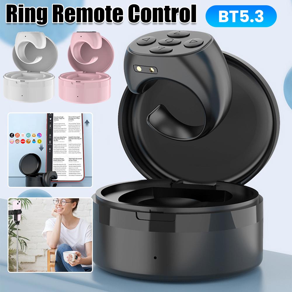 Bluetooth Wireless Fingertip Remote Control Video Camera Shutter Selfie Button Automatic Page Turner Scrolling Ring