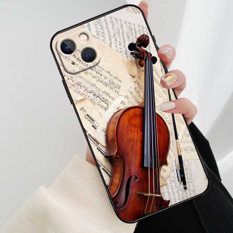 Elegant Violins Bow Sheet Music Phone Case For iPhone 17 Pro Max 16 15 14 11 12 13 Pro Max mini 15 16 Plus 16e 17 Air Cover