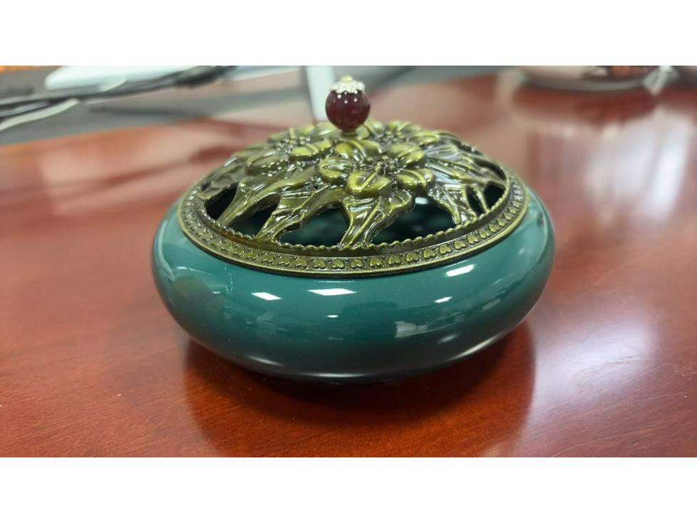Large Ceramic Indoor Incense Burner: Fireproof Sandalwood & Stick Holder, Mosquito Repellent Ornament