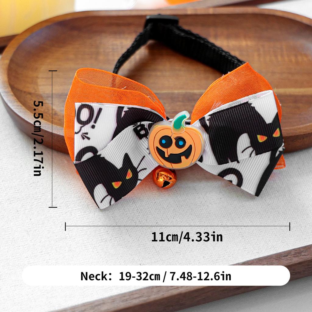 Halloween Dog Collars Accessories Cute Little Dogs Cats Dress Up Supplies Luminous Pumpkin Skull Pet Collars Holiday Decorations