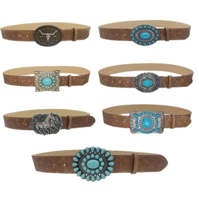 Girls PU Belt Motorcycle Embossed Pattern Waist Belt Fashion Enthusiasts Belt Coat Dress Female Decorative Waistband