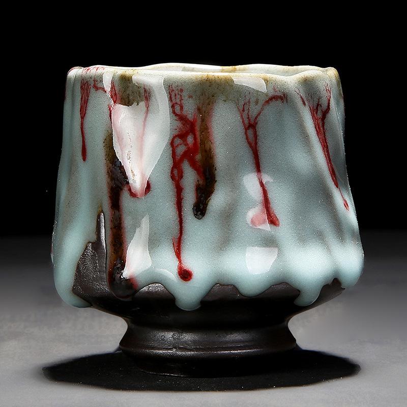 Wabi-sabi Tea Cup Handmade Japanese Retro Coarse Pottery Coffee Cup Cross-border Ceramic Tea Cup Household Water Cup Zen