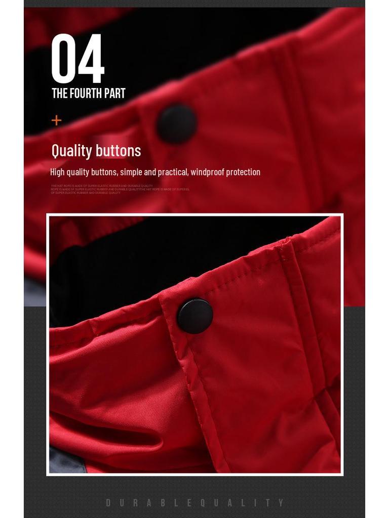 Men's Windproof Ski Mountaineering Jacket: Warm Fleece-Lined, Thick, Cotton Coat for Cold Weather, Unisex, Plus Size Available