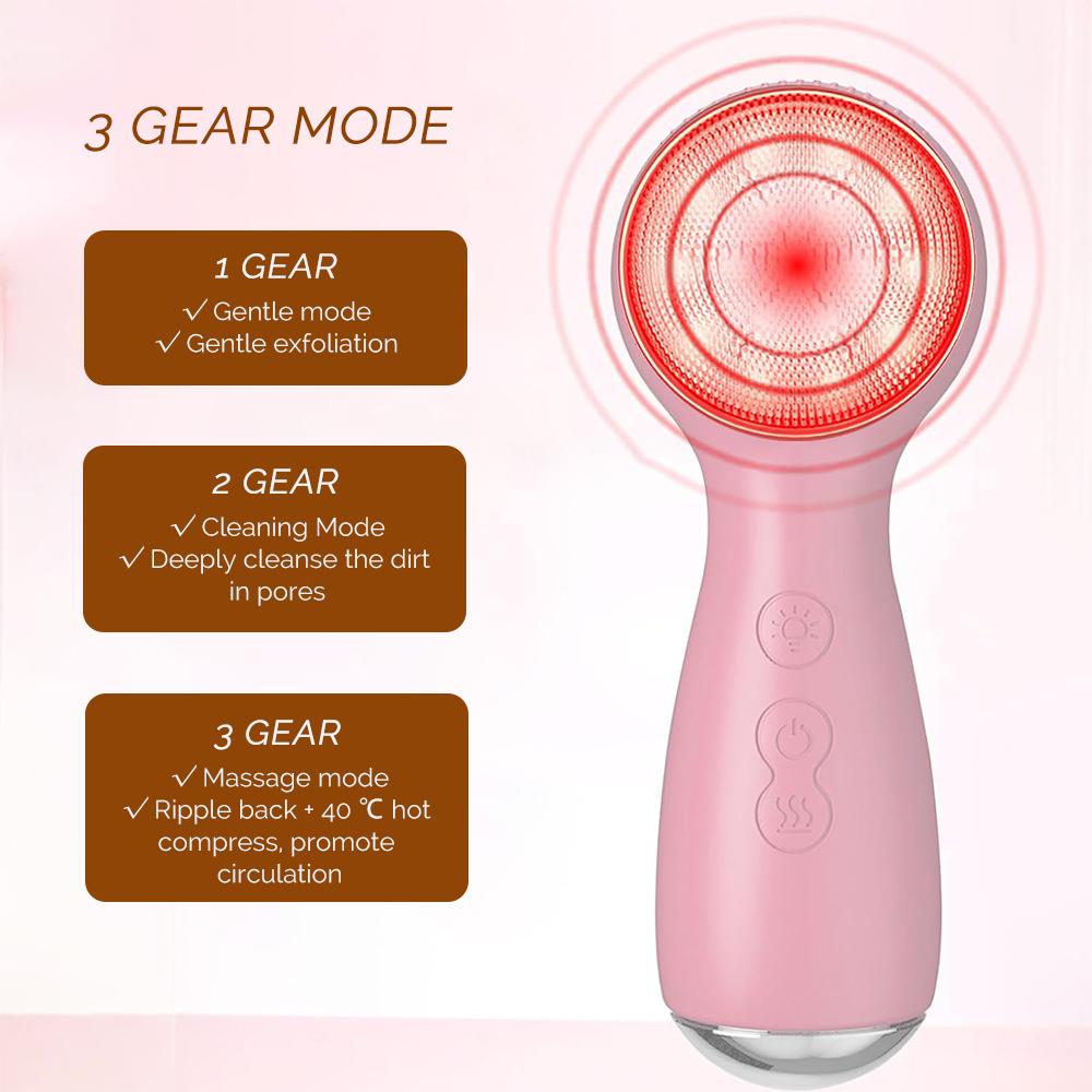 Sonic Electric Facial Cleansing Brush Waterproof Face Scrubber Cleanser Brush Skin Exfoliating Vibrating Deep Clean Face Cleaner
