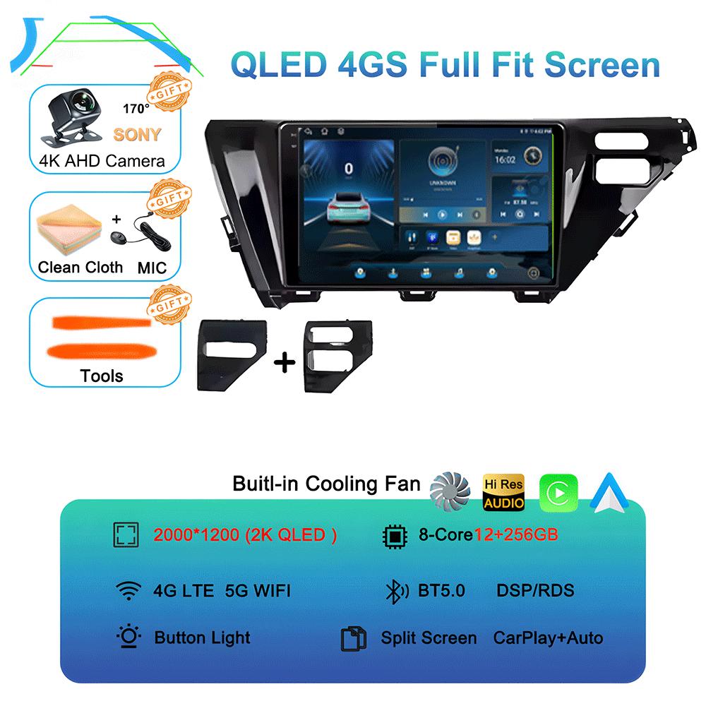 For Toyota Camry 8 XV 70 2017 2018 2019 2020 Android 14 Car Stereo Radio Navigation GPS Multimedia Player Headunit