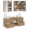5 Piece Bathroom Furniture Set Artisan Oak Engineered Wood and Glass