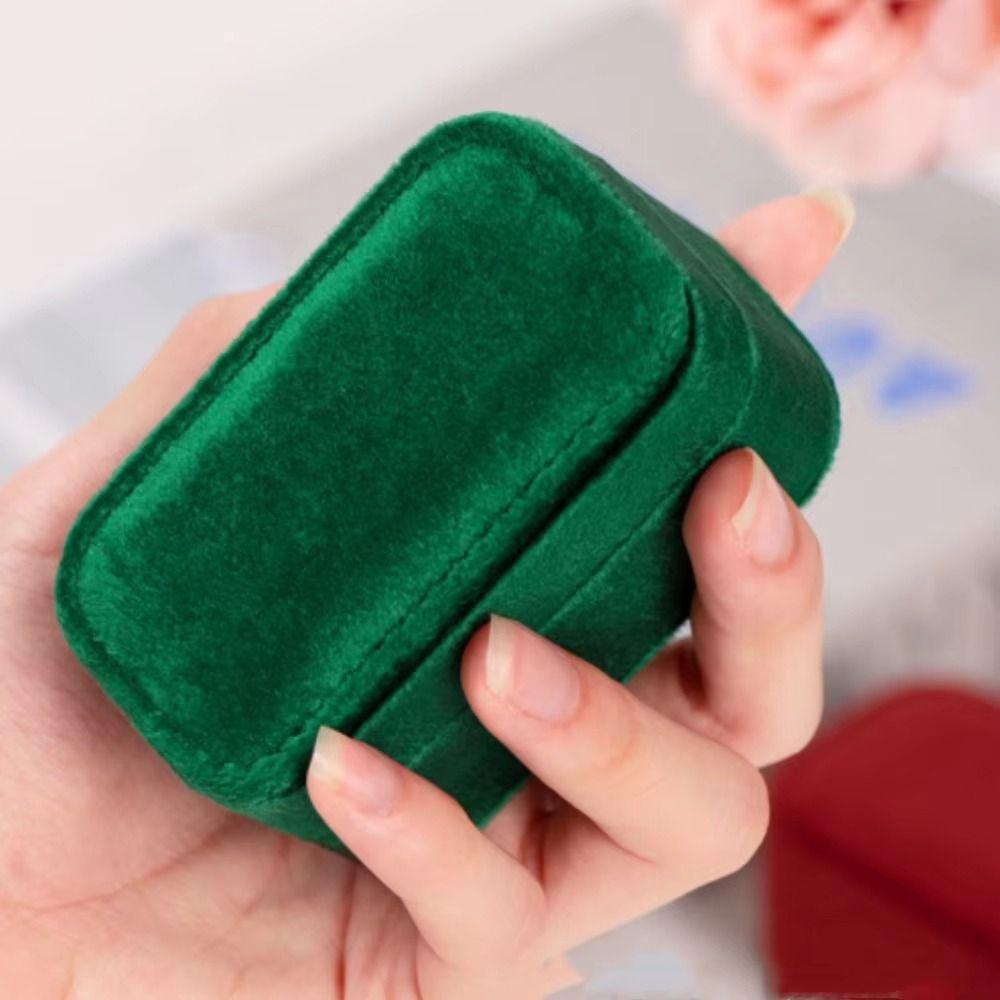 Square Rings Bearer Box Luxury Jewelry Organizer Simple Velvet Rings Holder  Propose