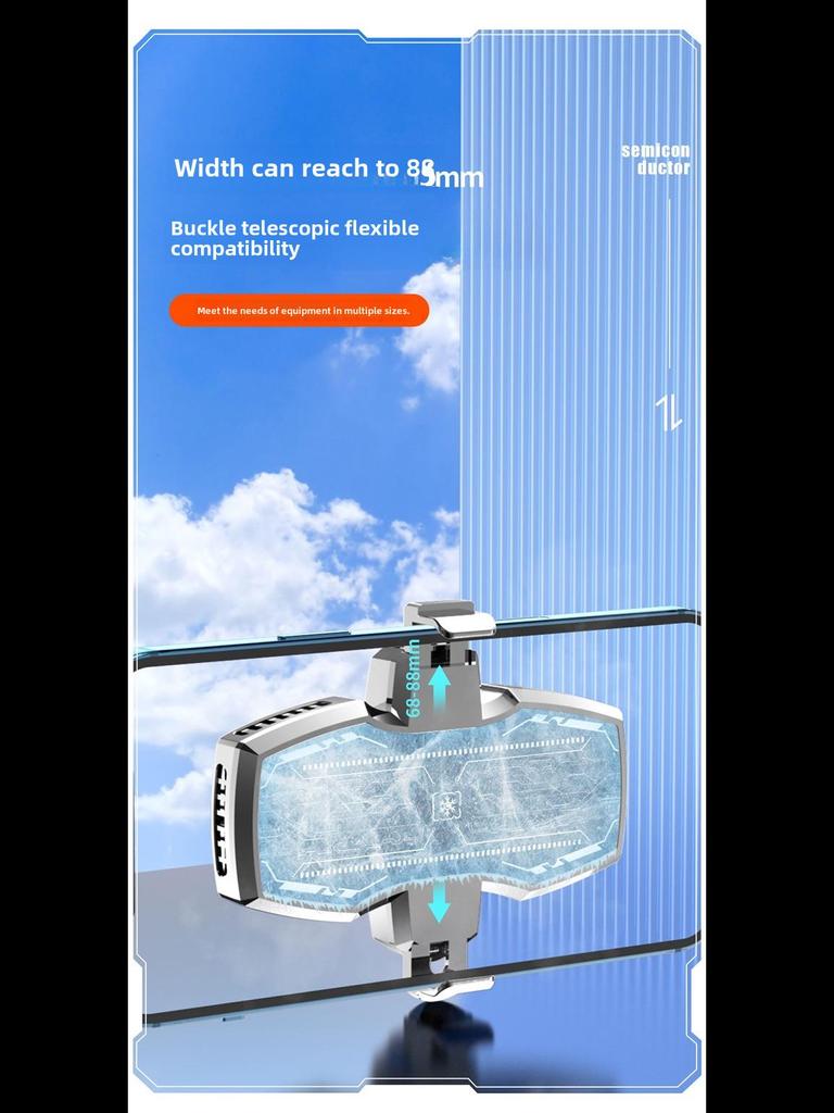 Cooler inteligent pentru telefon cu ventilator dublu, cu lumini colorate și afișaj digital
