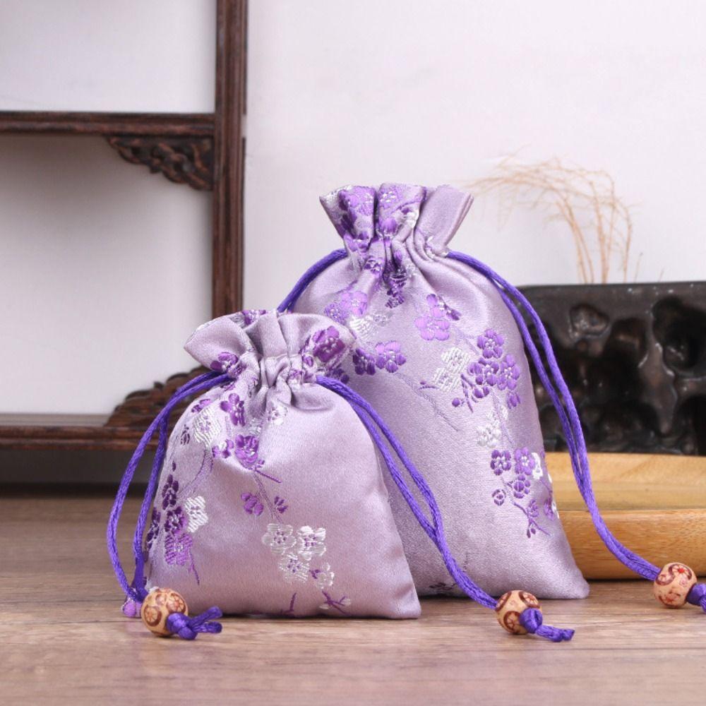 Embroidered Women Sachet Flower Jewelry Packaging Bag Antique Storage Bag  Wedding