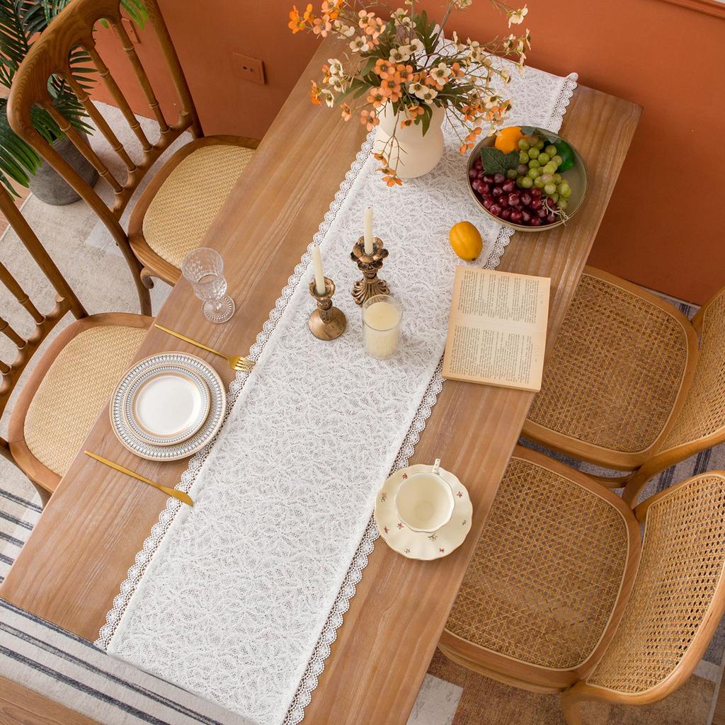 Dentelle Dentelle Chemin de Table Napperon Housse en Tissu Housse Serviette Cache-Poitrine Tissu Simple