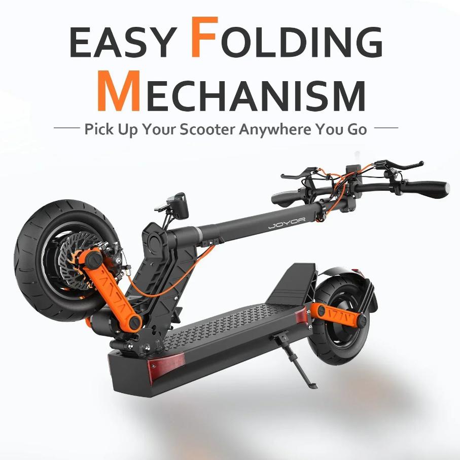 JOYOR S10-S-Z Monopattino Elettrico Doppio Motore 1000W Batteria 60V 18Ah Ruote Off-Road 10" Autonomia 75km Freni a Sospensione Idraulica Pieghevole E-Scooter