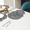 Halloween Skull PVC Placemats Hot Gold Skeleton Waterproof Anti-scald Heat Insulation Mats Table Decoration and Accessories