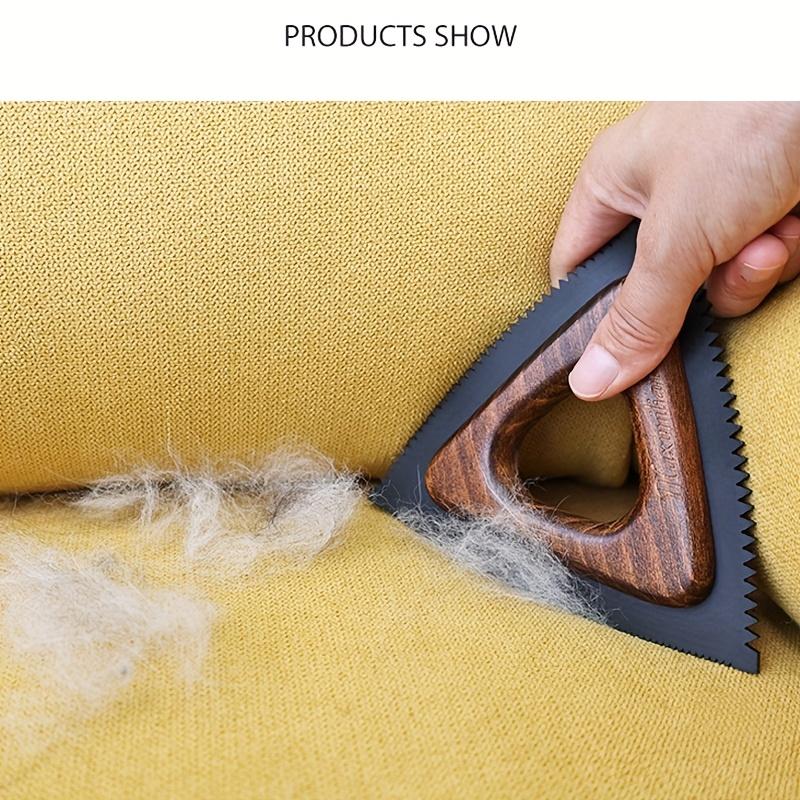Wood Pet Hair Remover Brush with Handle , Portable Hard Bristle Lint Shaver for Dogs , Cats, Furniture, Bedding , Clothing , Durable Wood
