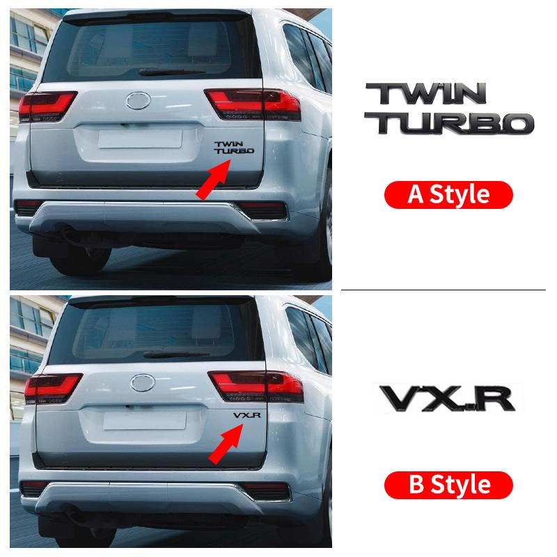 For 2025 Toyota Land Cruiser 300 Exterior Car Decoration Accessories LC300 Twin Turbo vxr Letter Sticker Tailgate emblem Tuning YU6