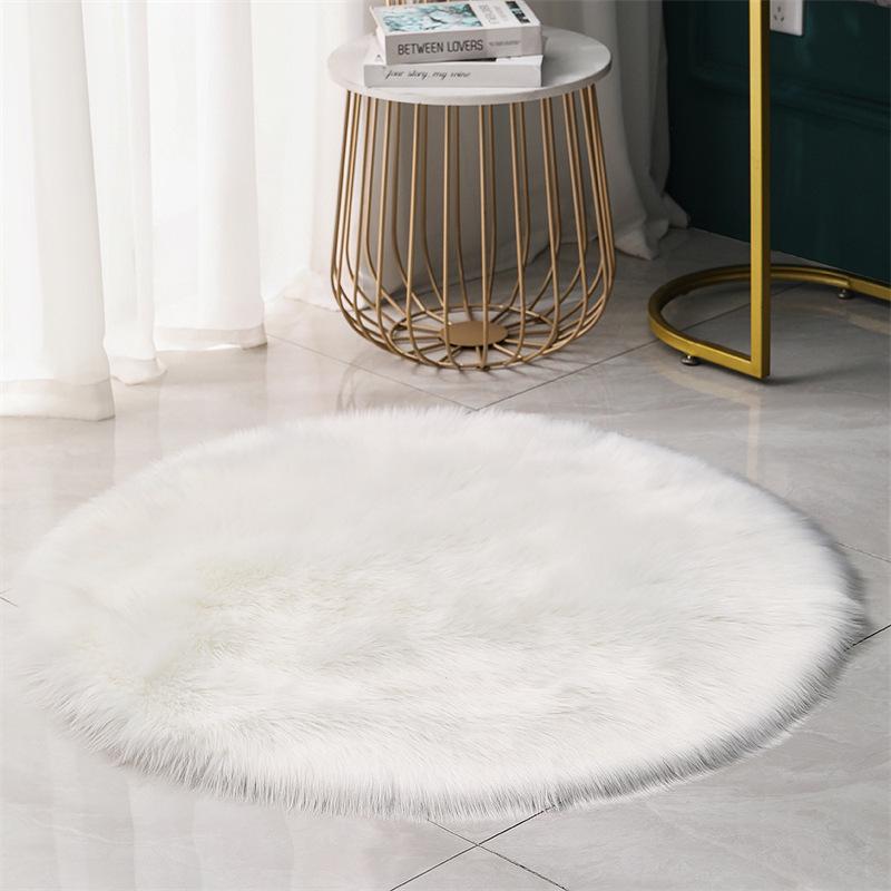 Nordic Plush Round Rug for Bedroom, Chair, and Vanity