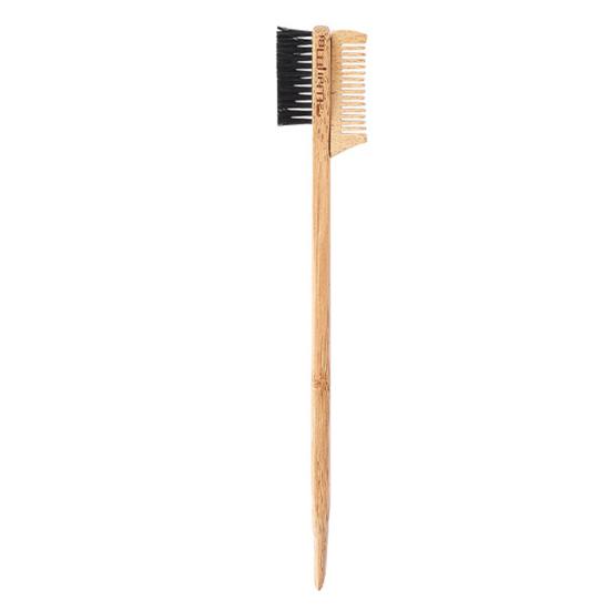 Yousheng Dual Edge Comb Wide Application Ergonomic Mini Bamboo and Wood Eyebrow Brush for Beauty