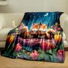 Cozy Squirrels In a Moonlit Garden Print Blanket Soft and Cozy Perfect for the Living Room Bed Sofa or a Nap,gift