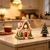 Decorazioni da Tavola Natalizie per la Casa, Casa di Neve Bruciatore di Incenso, Supporto Backflow, Statuette Decorative Soggiorno Festivo Xmas Desktop